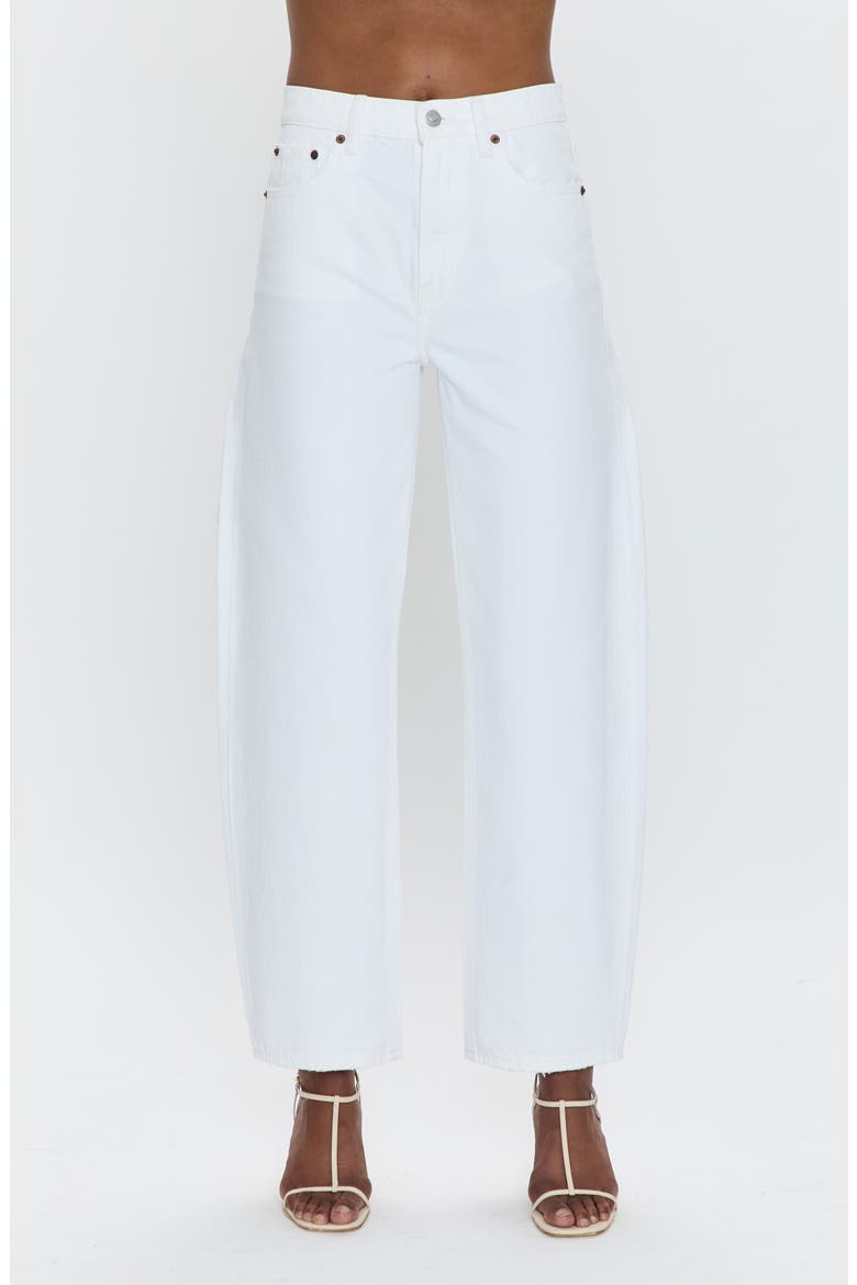 Wes High Waist Barrel Jeans, Main, color, VIVID WHITE