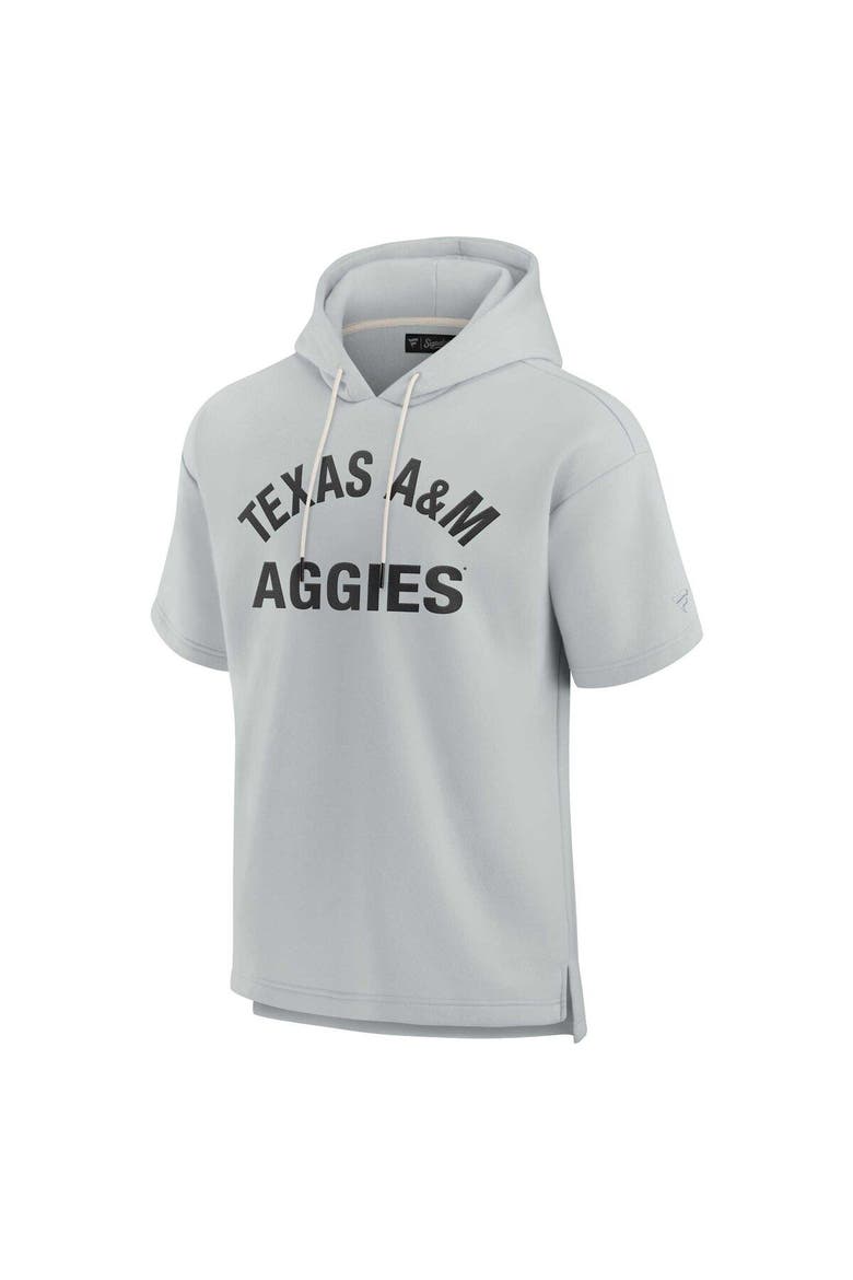 Unisex Fanatics Signature Gray Texas A&M Aggies Elements Super Soft Fleece Short Sleeve Pullover Hoodie, Alternate, color, Gray