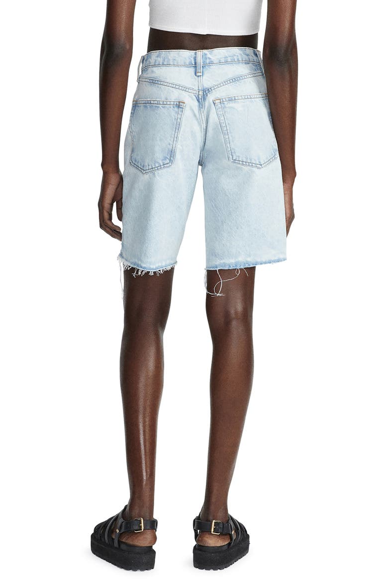 Chew Hem Denim Bermuda Shorts, Alternate, color, VICTORIA