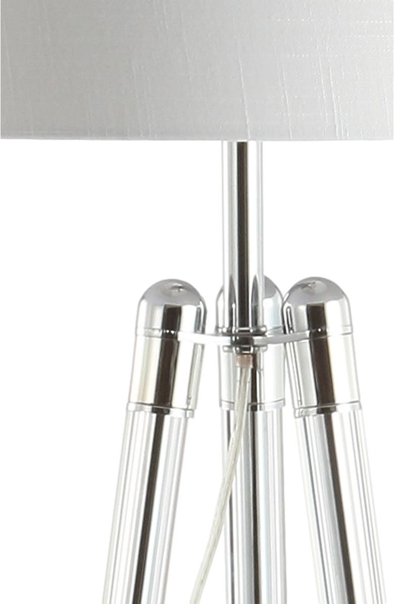 JONATHAN Y Arliss 60" Surveyor
s Tripod Metal/Crystal LED Floor Lamp, Chrome, Alternate, color, Chrome