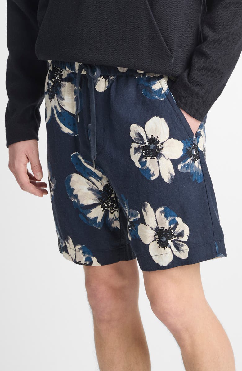 Vince Blossoms Floral Linen Blend Shorts, Main, color, 