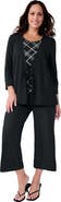 Jessica London Everyday Stretch Knit Wide Leg Crop Pant