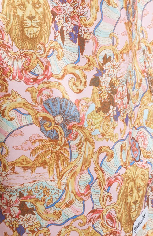 Boardies Leo Lion Print Premium Mid Length Swim Trunks In Pink