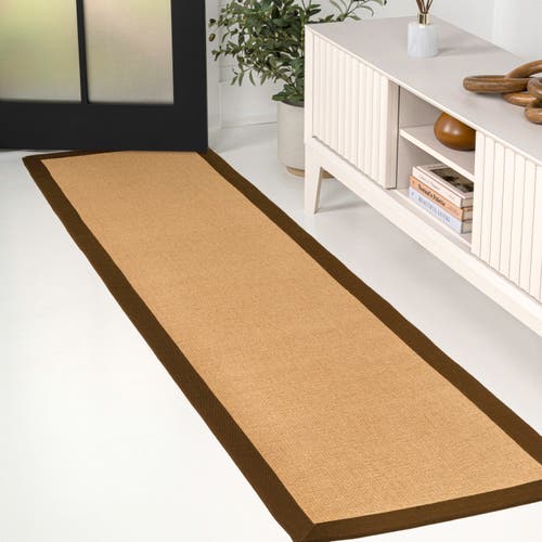 Jonathan Y Camden Farmhouse Cottage Border Jute Area Rug In Brown
