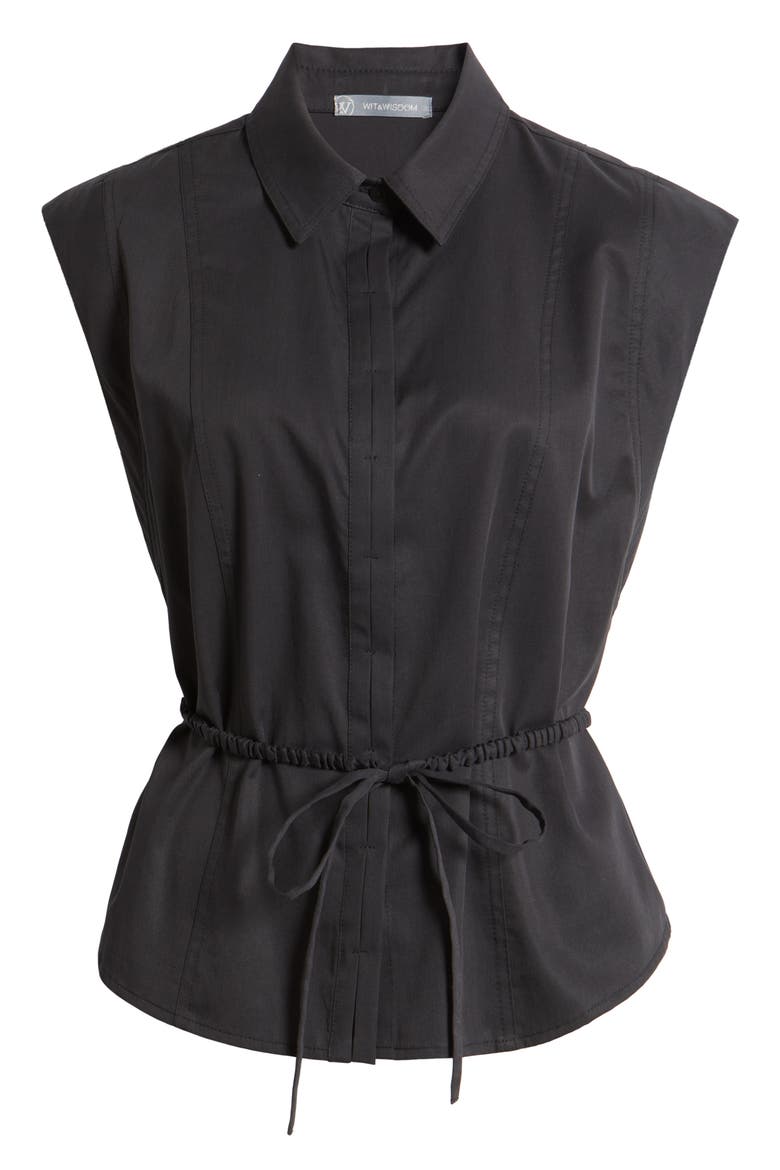 Cap Sleeve Peplum Top, Alternate, color, BLACK