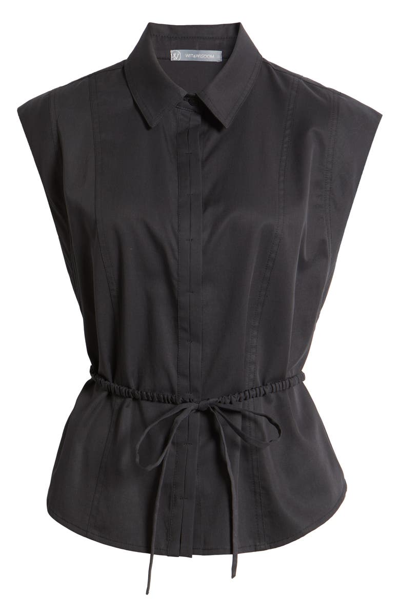 Wit & Wisdom Cap Sleeve Peplum Top, Alternate, color, Black