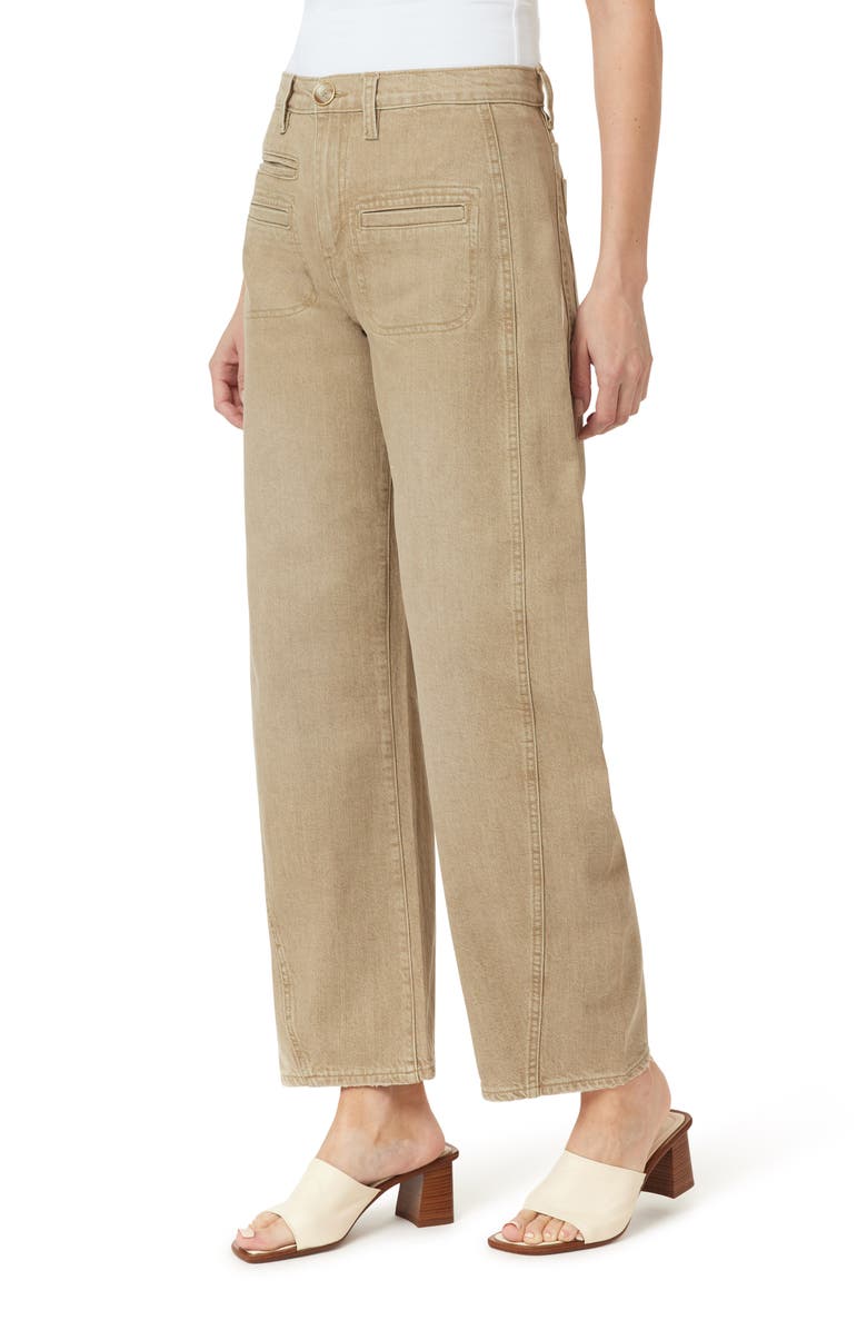 Habitual Evie High Front Patch Ankle Barrel Leg Jeans, Alternate, color, Brown Rice