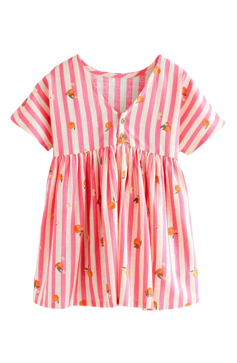 NEXT Kids' Stripe Orange Cotton Dress, Alternate, color, 