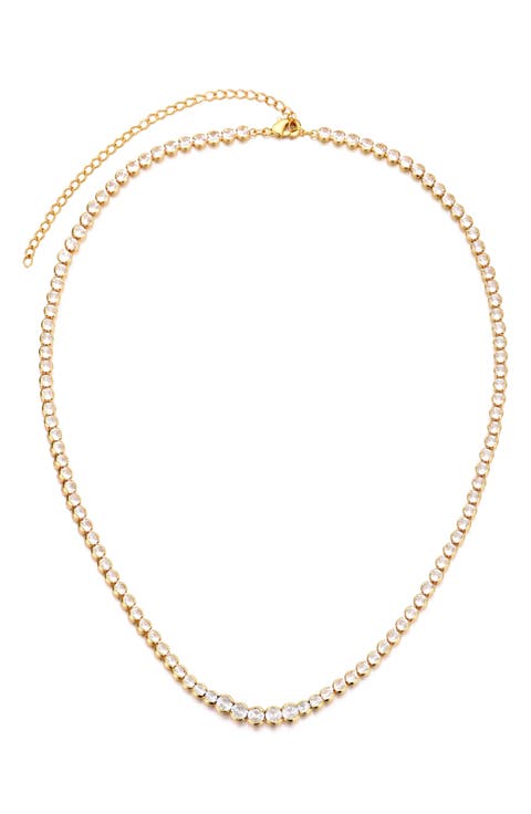Bezel Crystal Tennis Necklace