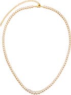 Adornia Bezel Crystal Tennis Necklace