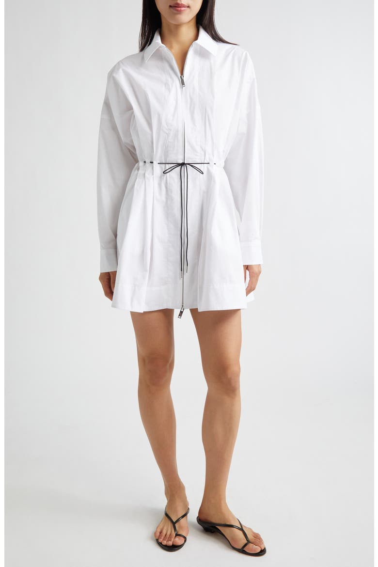 Chi Long Sleeve Mini Shirtdress, Main, color, WHITE