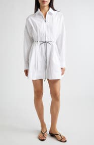 STAUD Chi Long Sleeve Mini Shirtdress