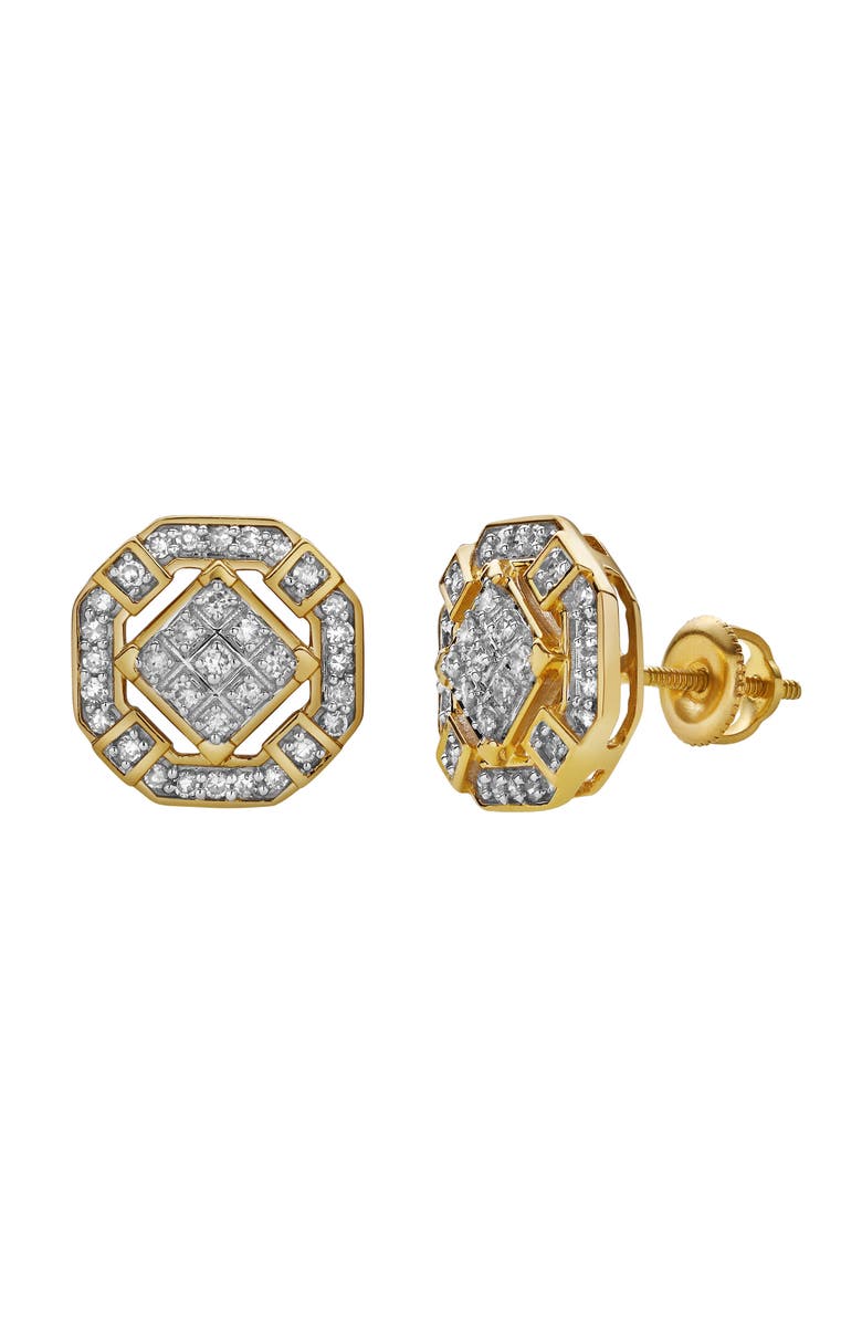 LuvMyJewelry Tempestade 10K Yellow Gold Diamond Unisex Earrings - 0.32 Cts, Alternate, color,