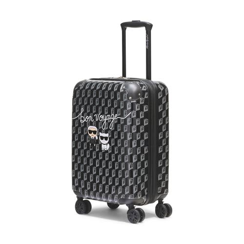 Karl Lagerfeld Bon Voyage 21" Upright Carry On In Black/grey