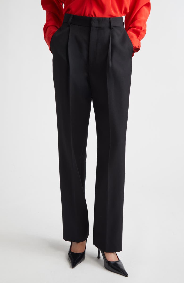 Victoria Beckham Tailored Straight Leg Trousers, Main, color, Black