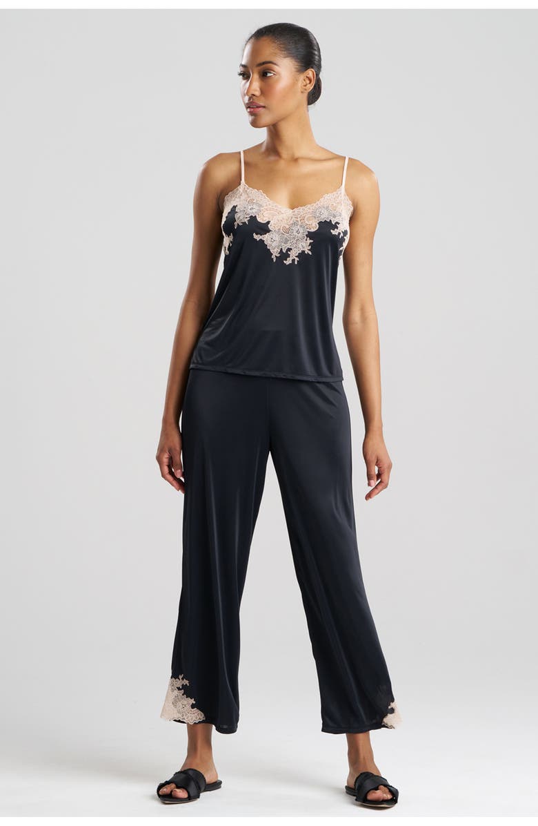 Natori ENCHANT Cami Pant Set, Main, color, Black/Cafe