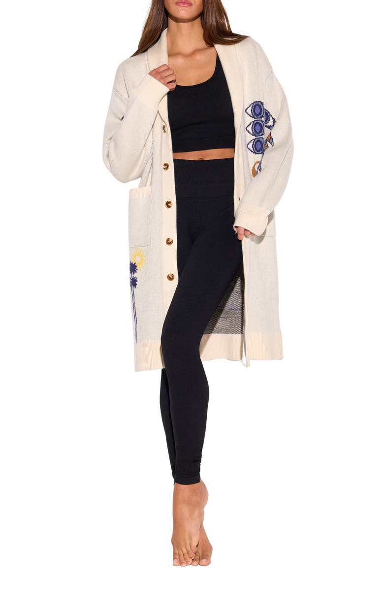 Spiritual Gangster Grateful Sky Estelle Cardigan, Main, color, Winter White