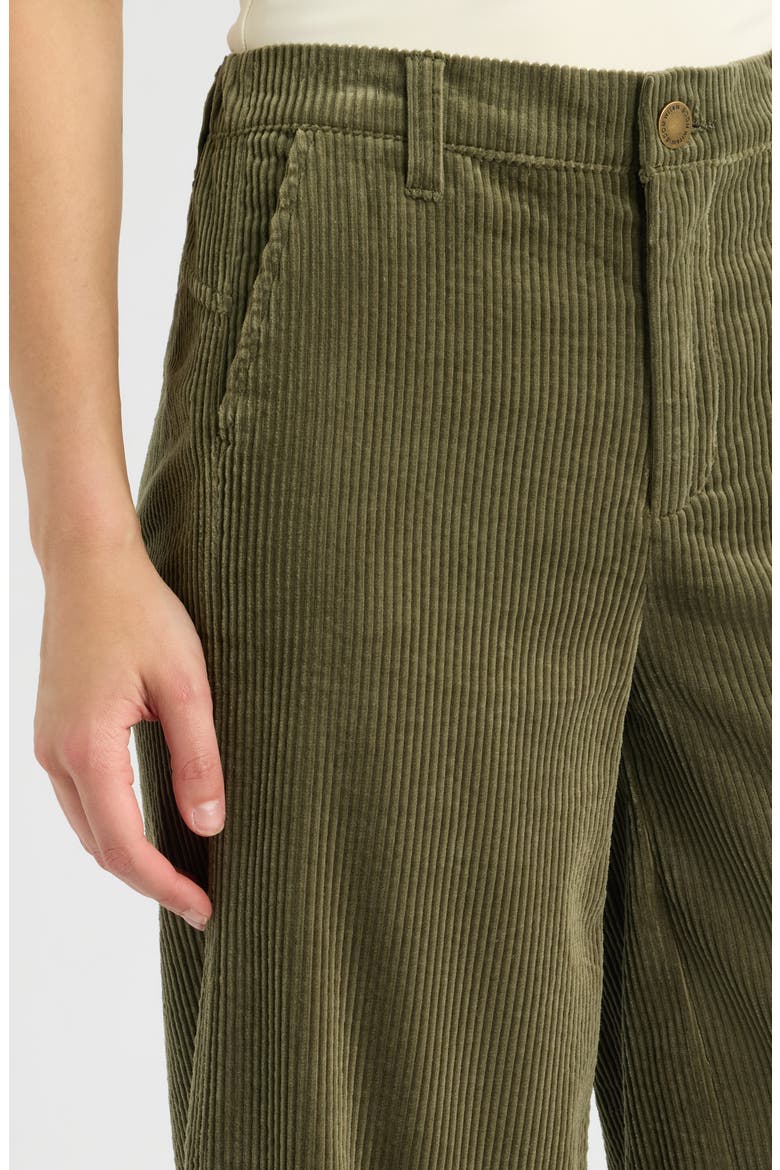 Skyrise Barrel Leg Corduroy Pants, Alternate, color, FOREST MOSS