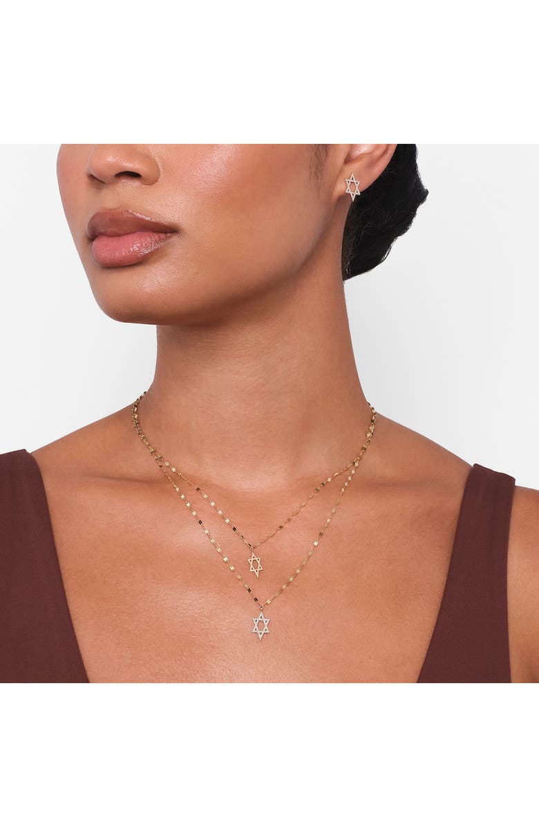 LANA 14K Gold Diamond Star of David Pendant Necklace, Alternate, color, White Gold