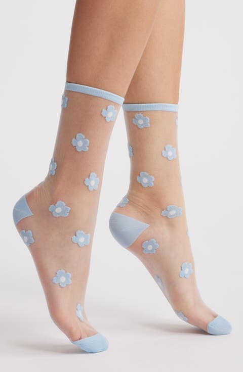 Daisies Sheer Crew Socks