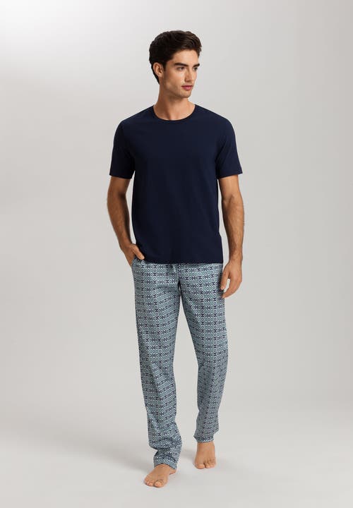 Hanro Night And Day Cotton Drawstring Pajama Pants In Tinted Mosaic