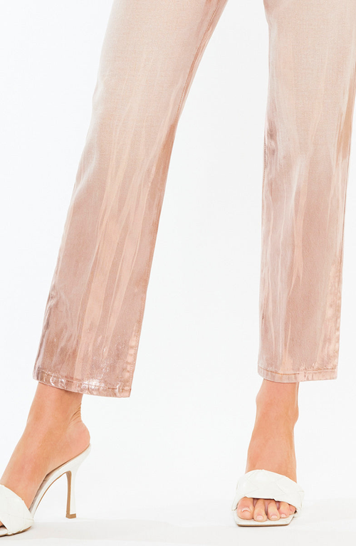 Kancan Premier Blaire Premier High Rise Straight Jeans In Pink Reflective
