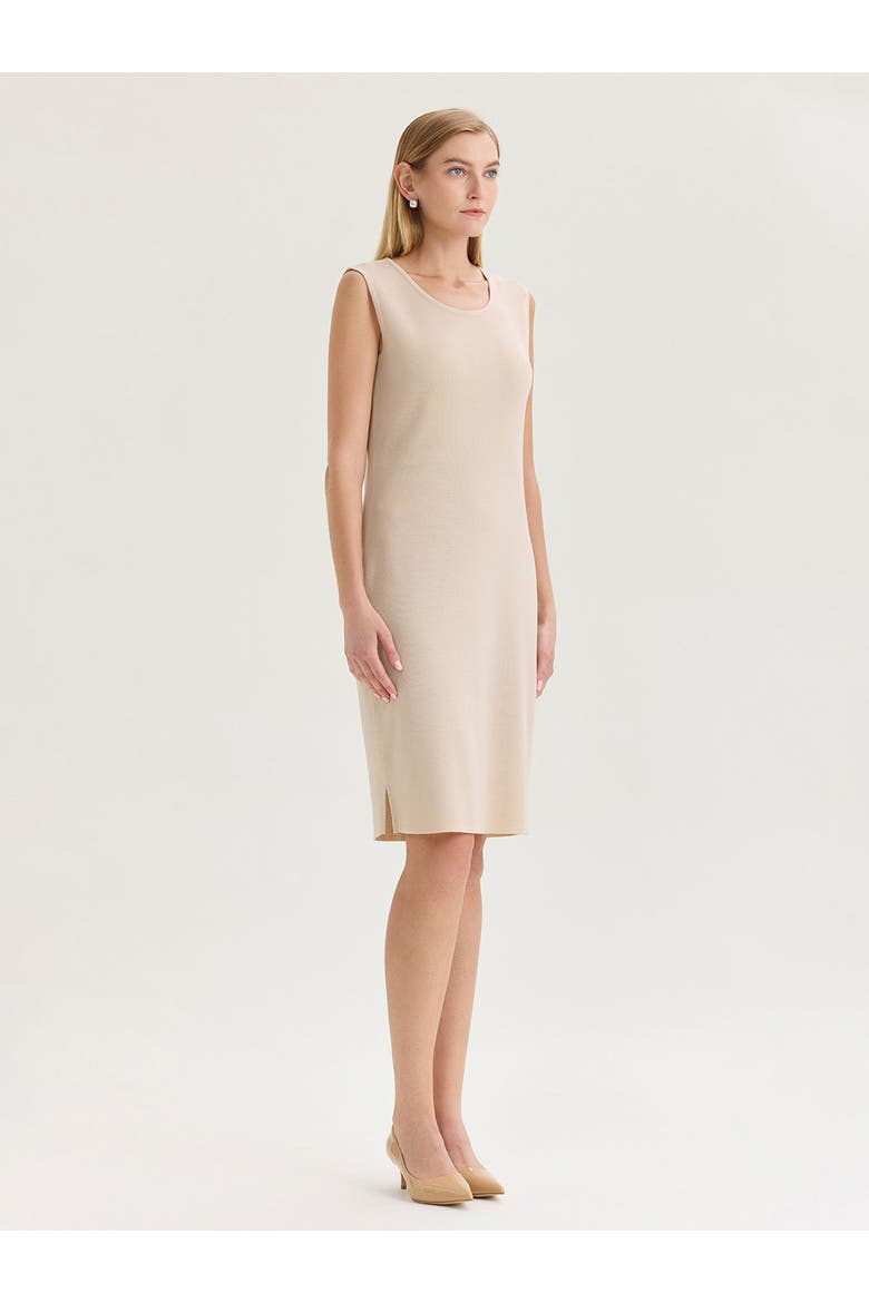 Sleeveless Sheath Knit Dress, Alternate, color, Biscotti