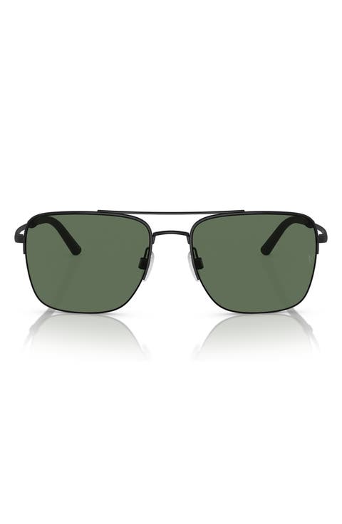 Roger Federer 56mm Polarized Pilot Sunglasses