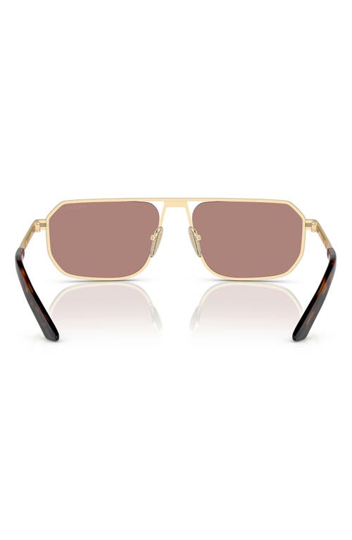 Prada 59mm Pillow Sunglasses In Matte Pale Gold