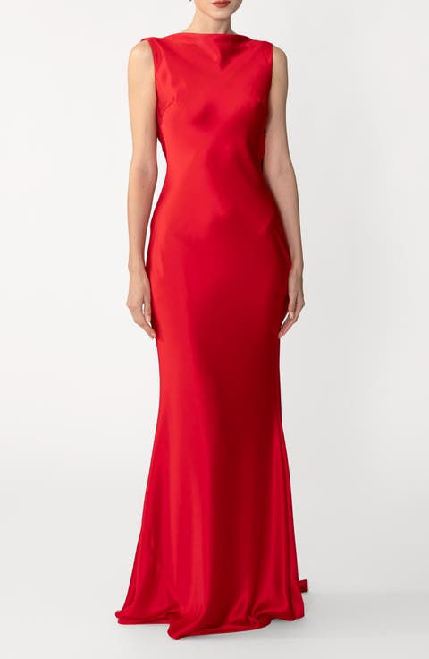 Calli Satin Backless Gown