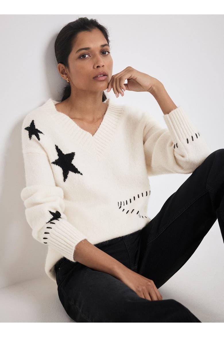 Star Knit Jumper Long Sleeve Regular Cardigan, Alternate, color, Cream