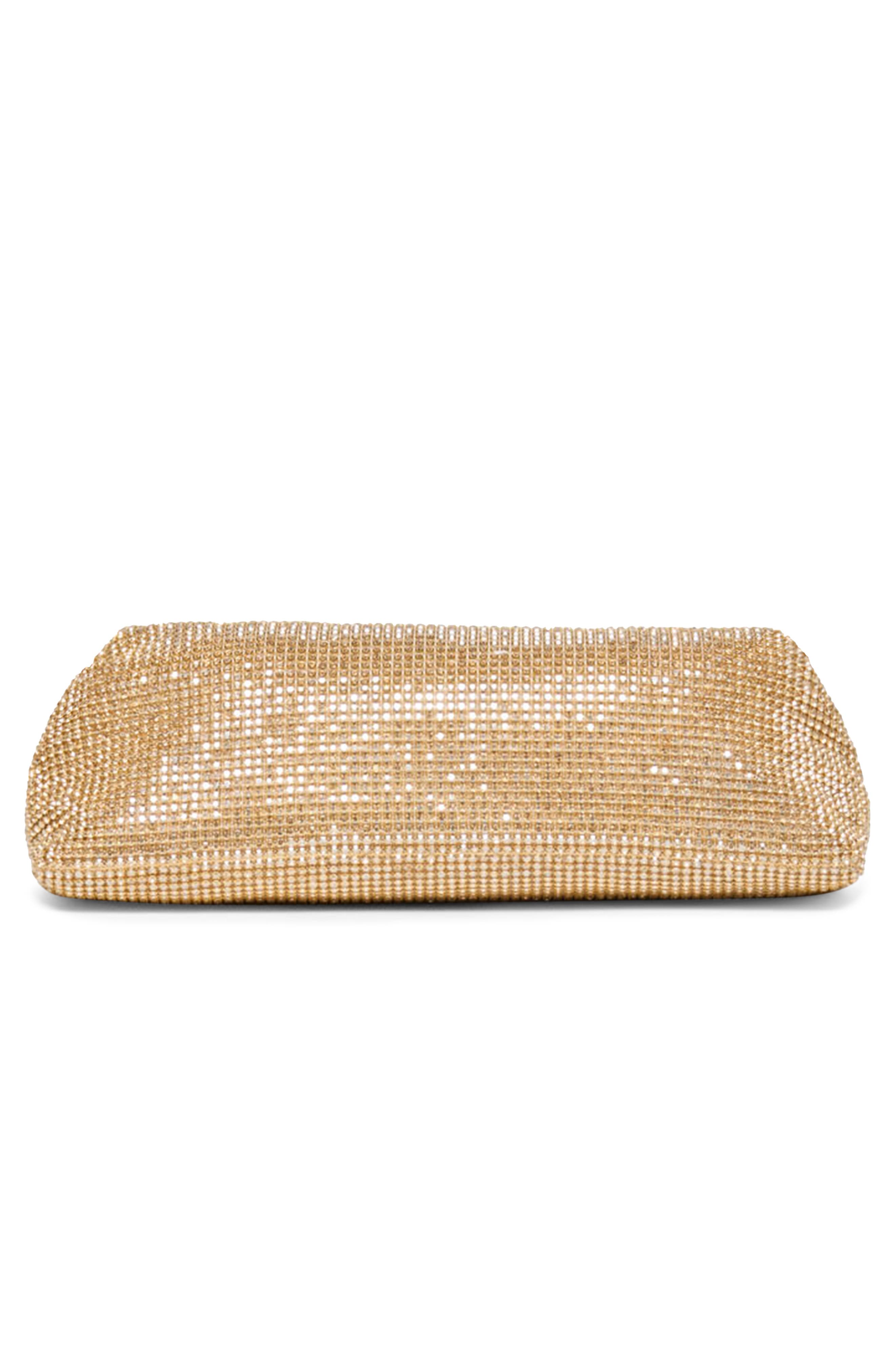 Dolce Vita Akila Crystal Mesh Foldover Clutch, Alternate, color, Gold