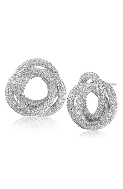 Pavé Interlocking Circles Earrings