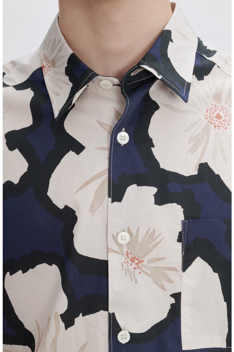 Ross Floral Short Sleeve Button-Up Shirt, Alternate, color, IAK DARK NAVY