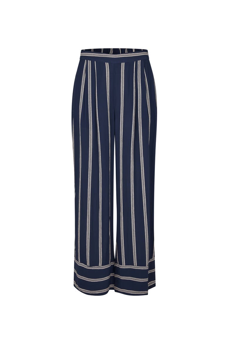 MaPattys Striped Wide Leg Trousers, Alternate, color, Navy Blazer