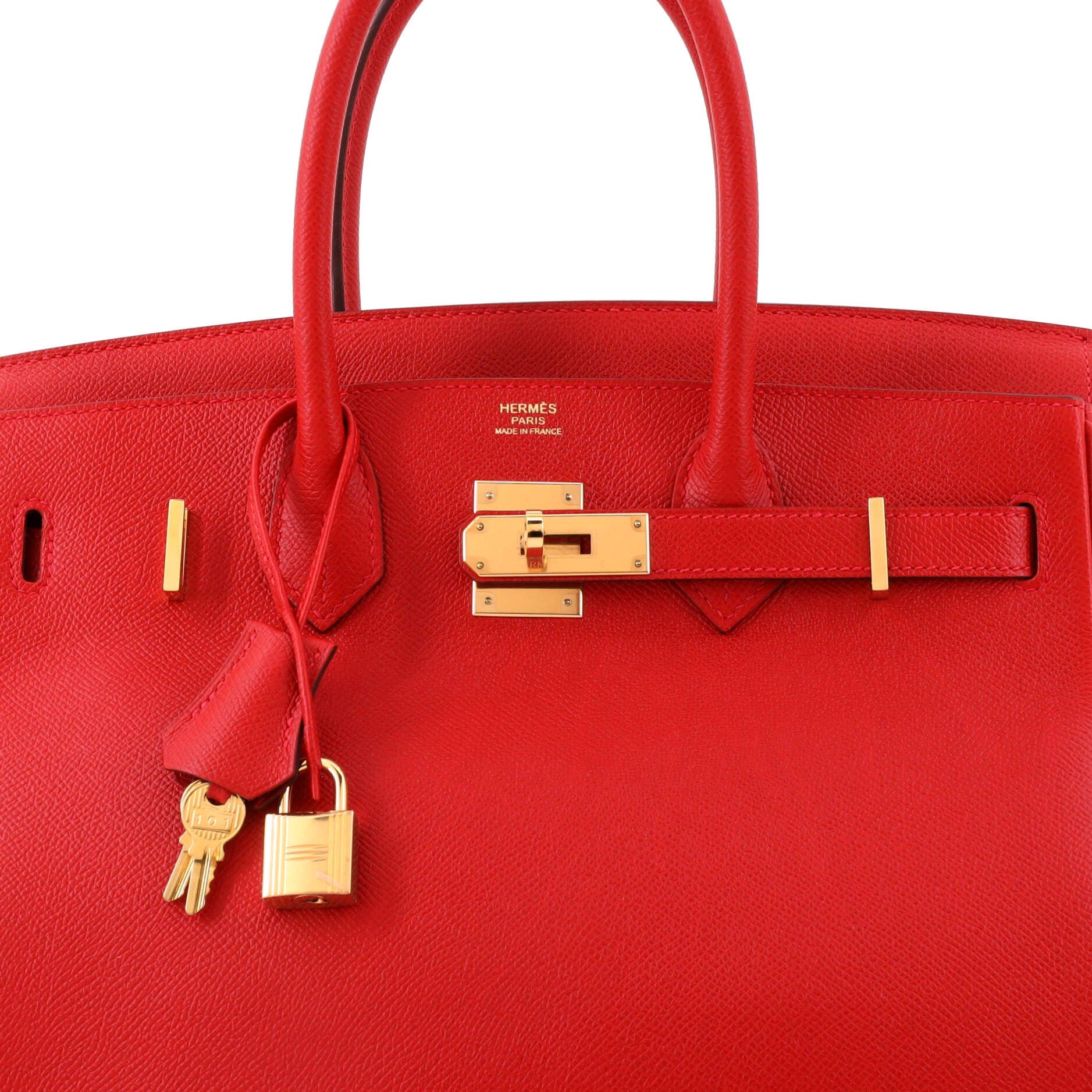 Pre-Owned Hermes Birkin Handbag Red Epsom with Gold Hardware 30, Alternate, color, Rouge Vif