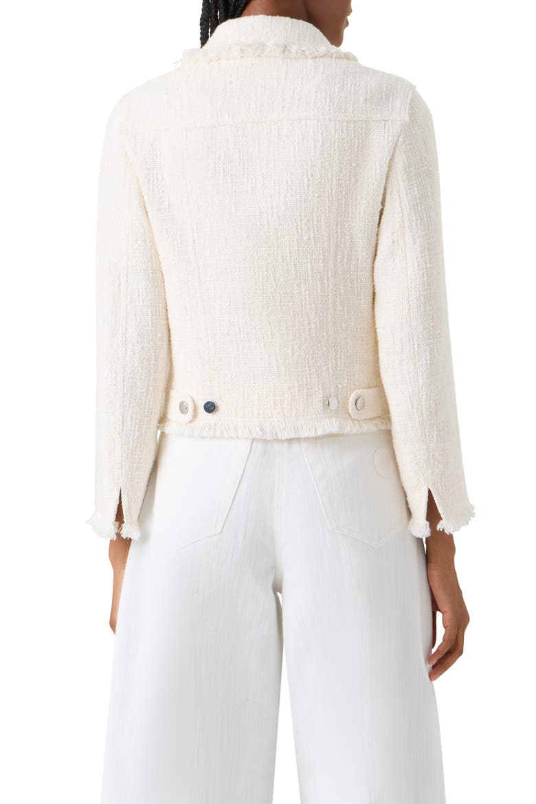 Fringe Cotton Blend Tweed Jacket, Alternate, color, CREAM