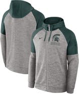 Nike Men's Nike Heather Gray Michigan State Spartans Fitness Raglan Performance Full-Zip Hoodie