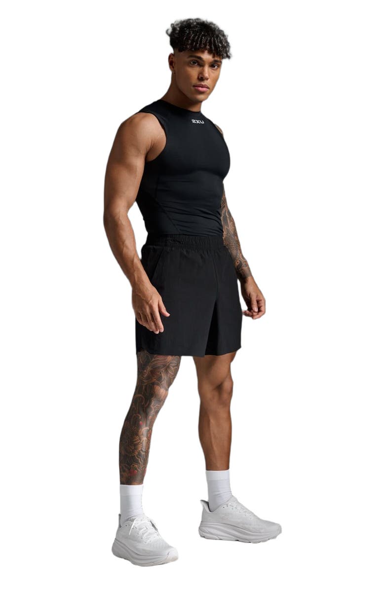 2XU Core Compression Sleeveless, Alternate, color, Black/Silver