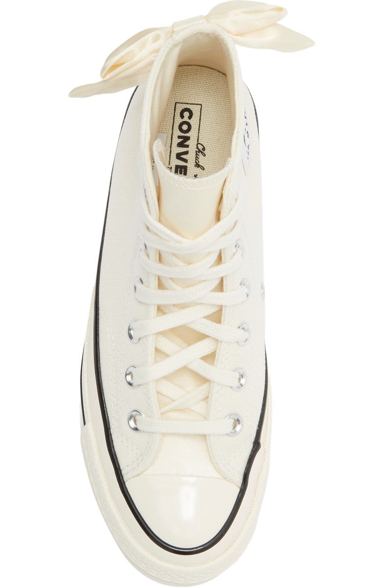 Converse Chuck 70 Bow High Top Canvas Sneaker, Alternate, color, Egret/ Egret/ Black