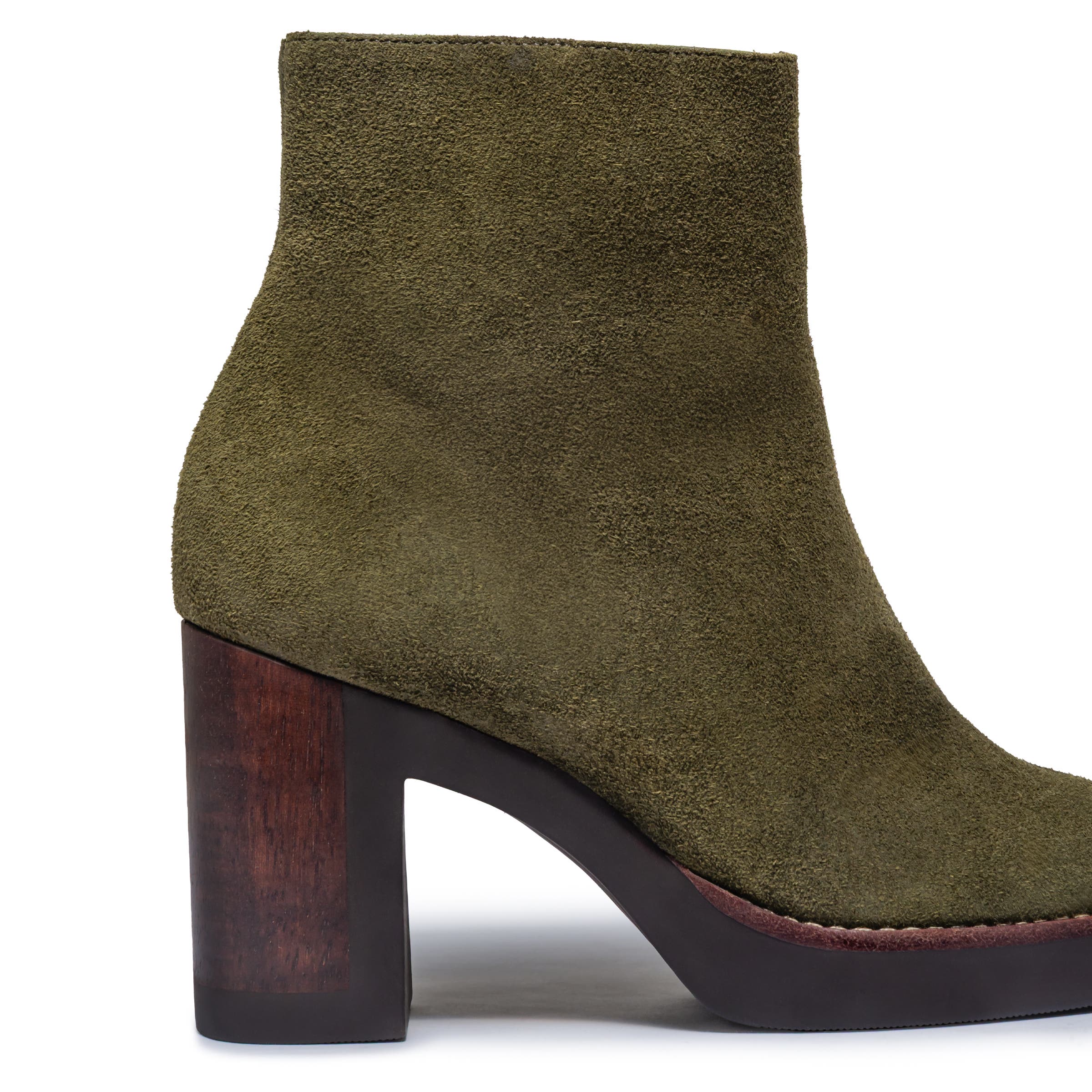 Nara Platform Bootie, Alternate, color, Dark Olive