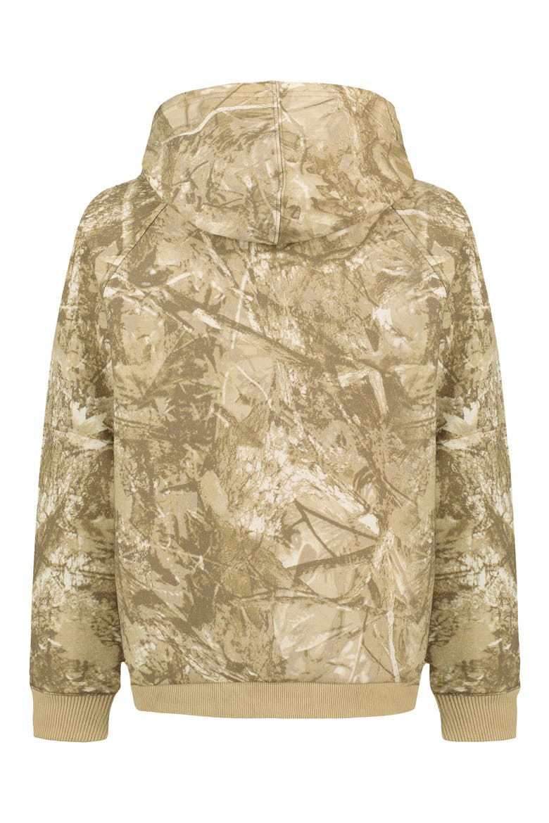 Kids' AOP Logo Hoodie, Alternate, color, FIELD KHAKI