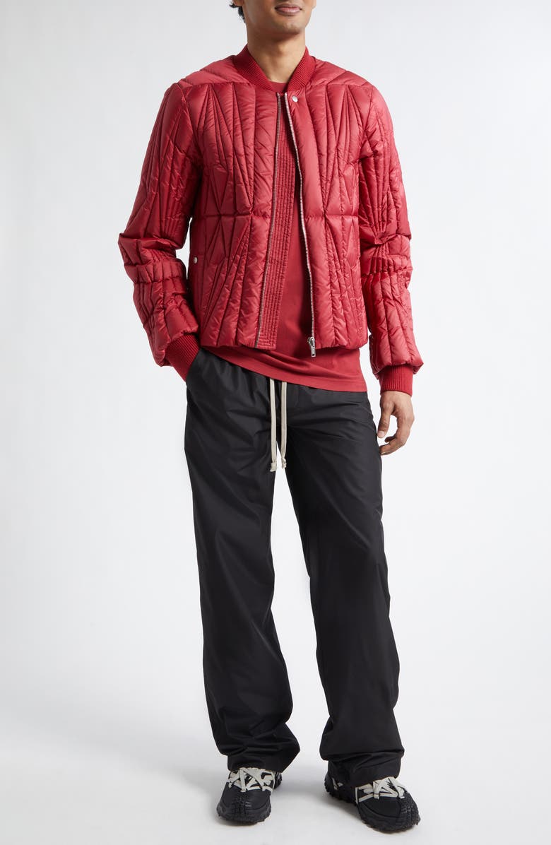 Moncler x Rick Owens Geocamo Flight Down Bomber Jacket, Alternate, color, Red