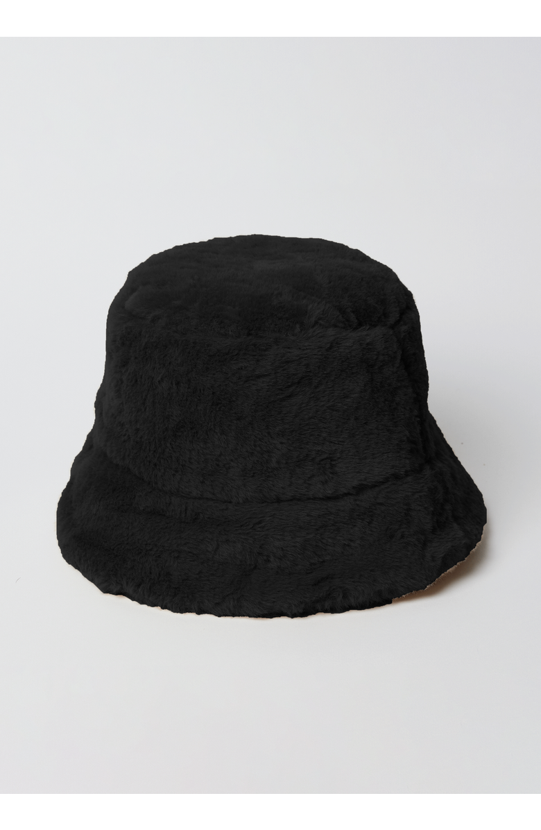 Hat Attack Faux Fur Bucket Hat, Main, color, Black
