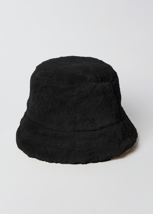 Hat Attack Faux Fur Bucket Hat In Black