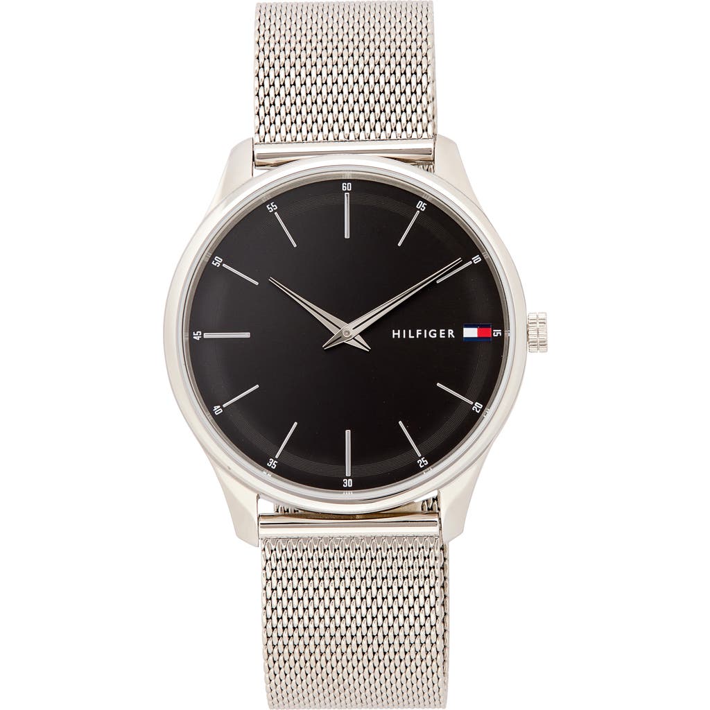 Tommy Hilfiger Adrian Mesh Strap Watch In Metallic