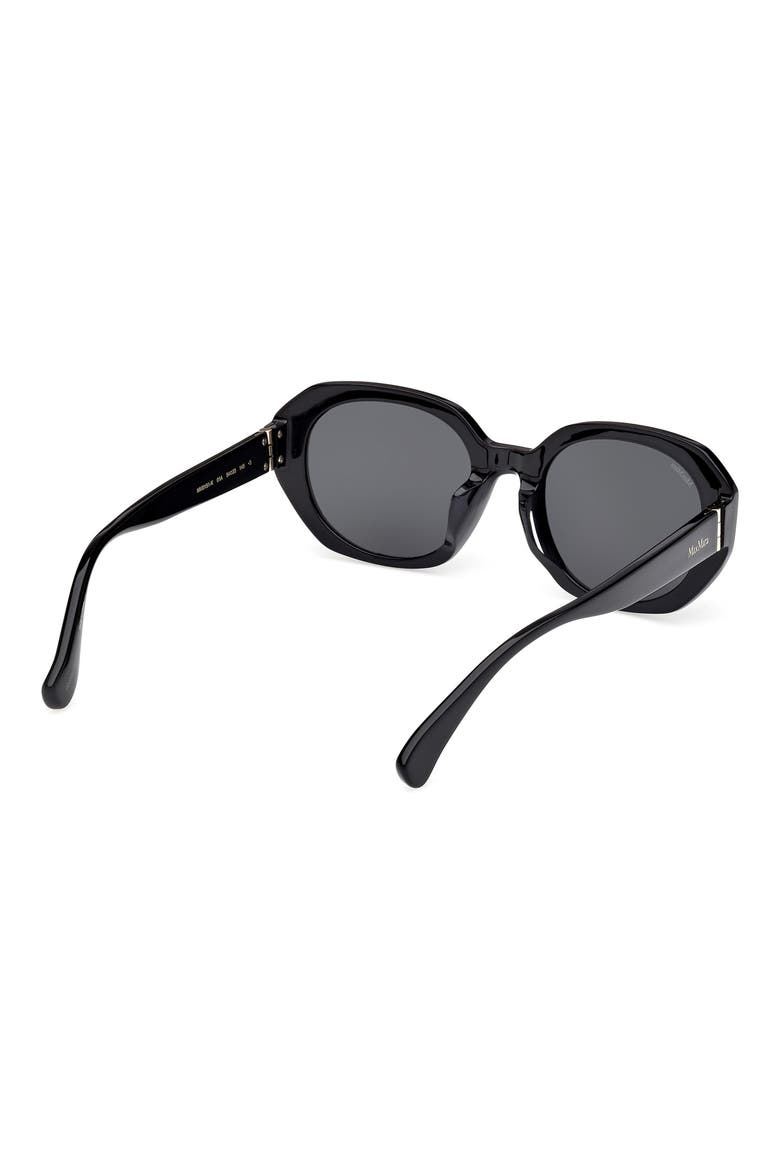 54mm Round Sunglasses, Alternate, color, SHINY BLACK / SMOKE