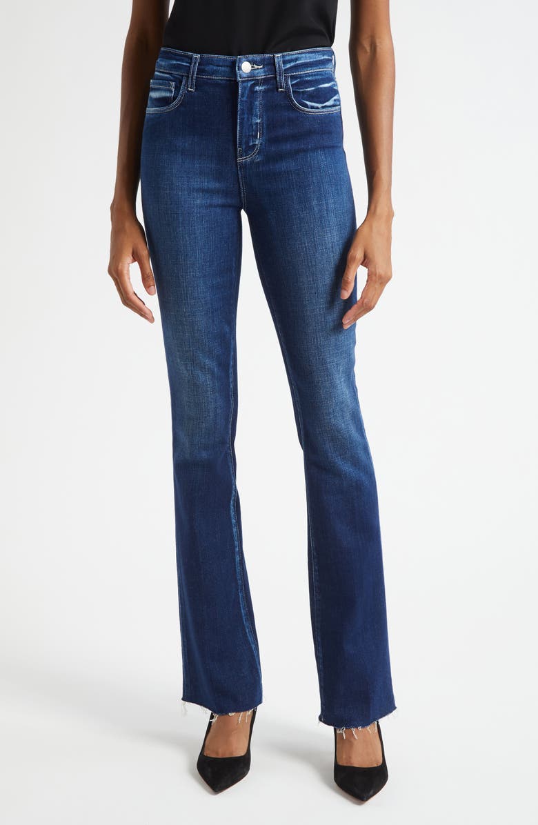 L'AGENCE Ruth Raw Hem Straight Leg Jeans, Main, color, Sterling