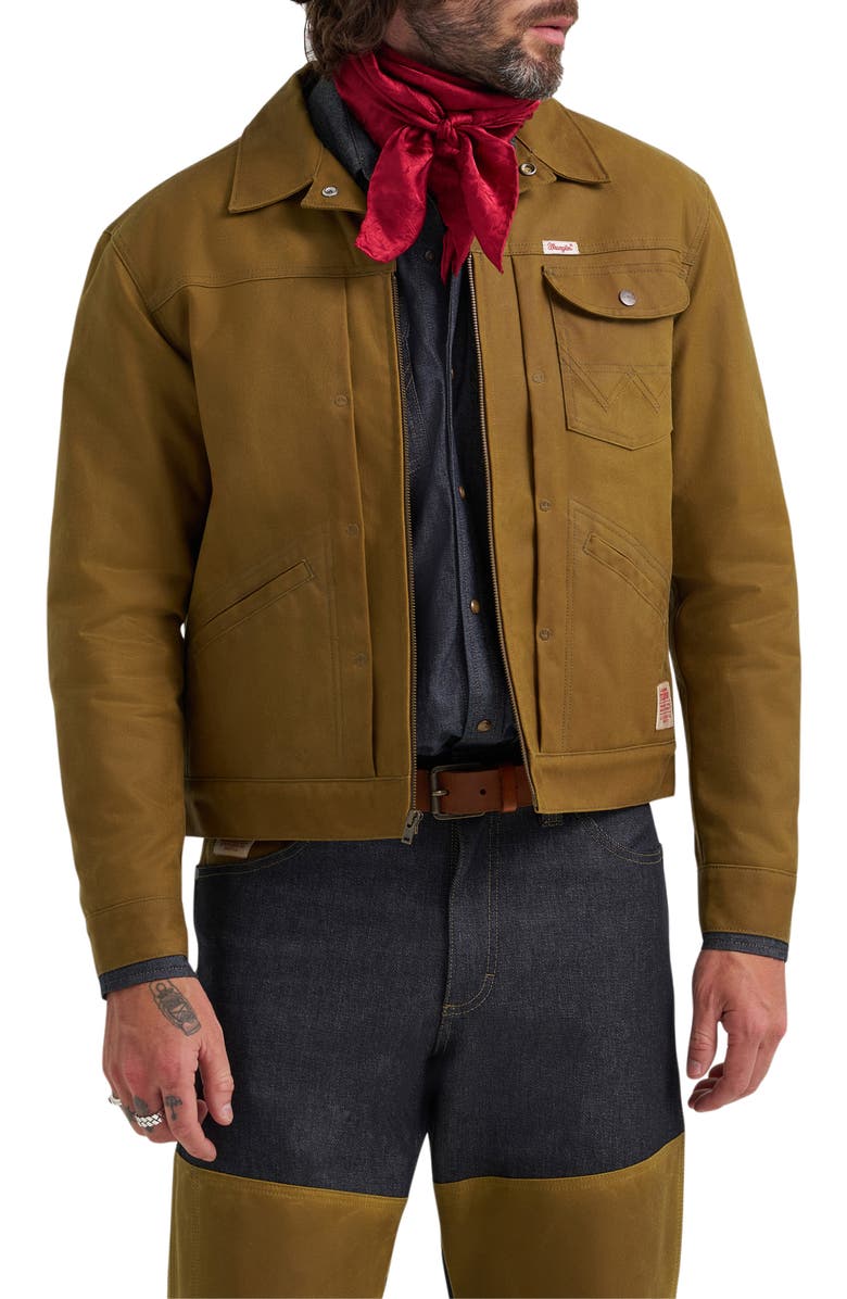 Wrangler Filson X Wrangler Adventure Waxed Cotton Duck Canvas Jacket, Main, color, Tan