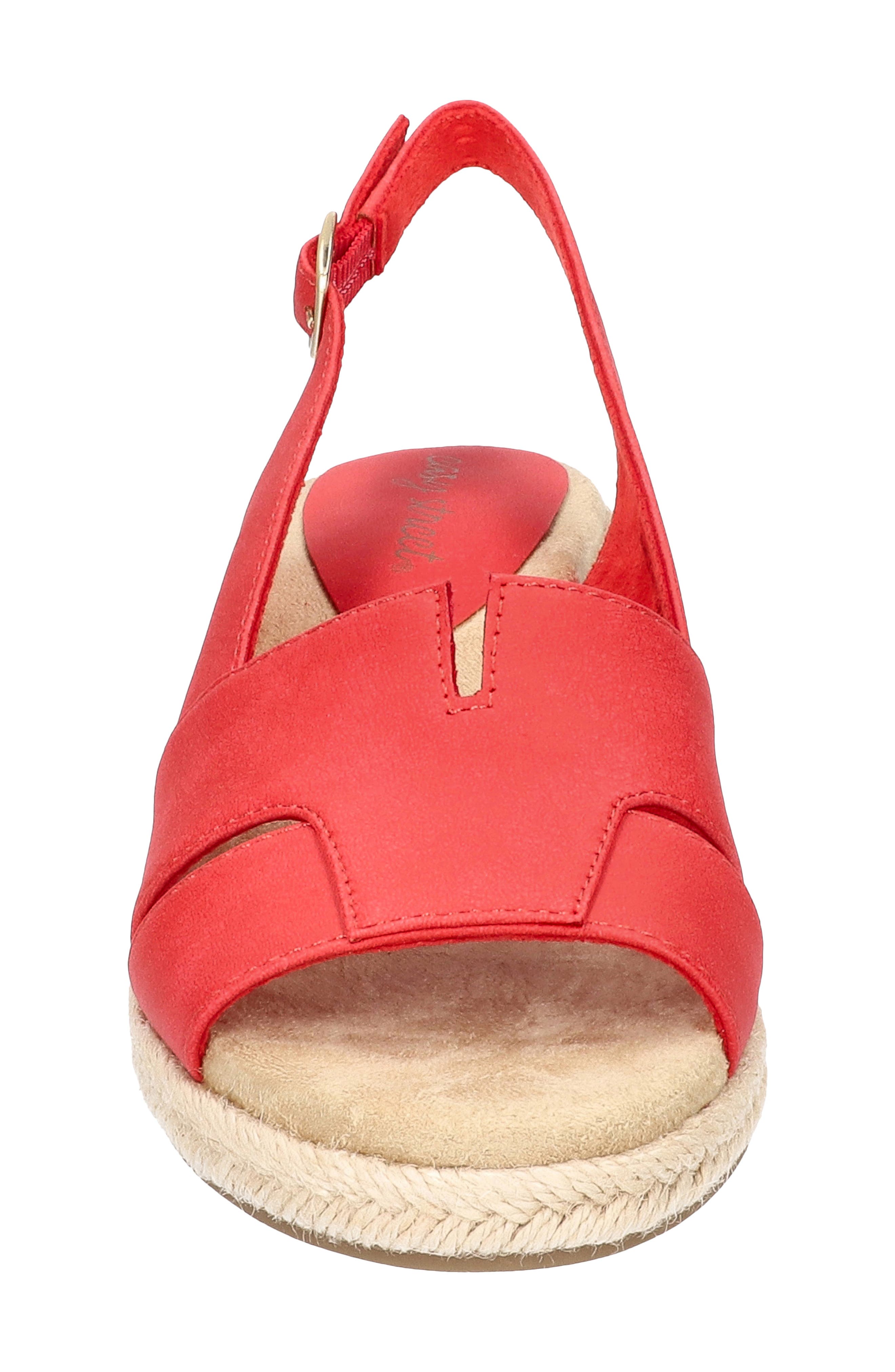 Resort Slingback Wedge Sandal, Alternate, color, RED